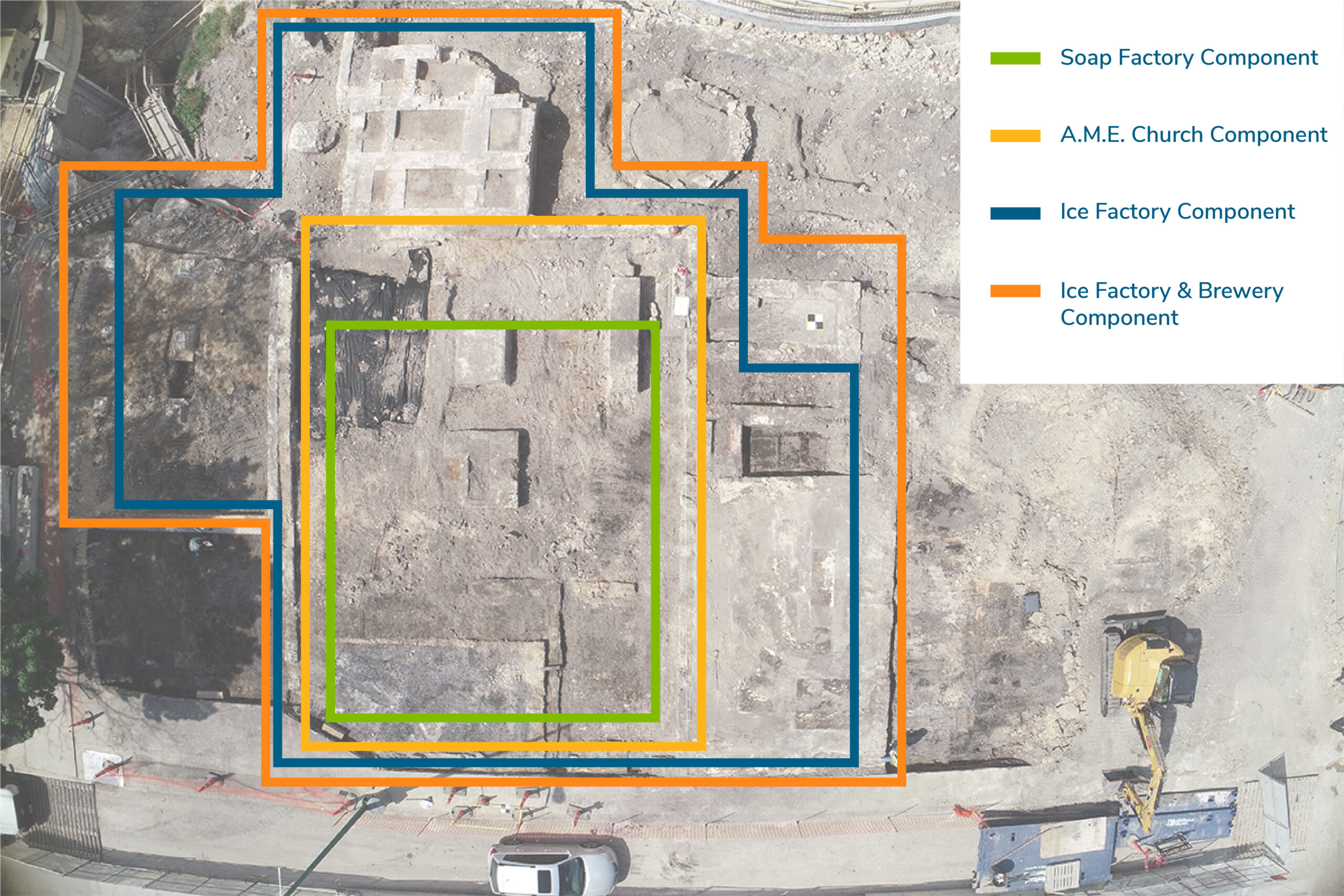 Enlarged Map of Archaeological Site and it's different components throughout history