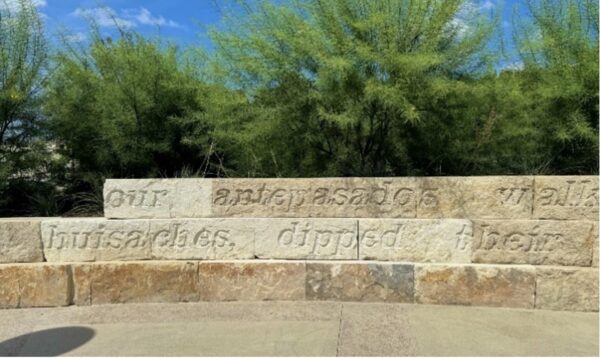 Words etched onto limestone