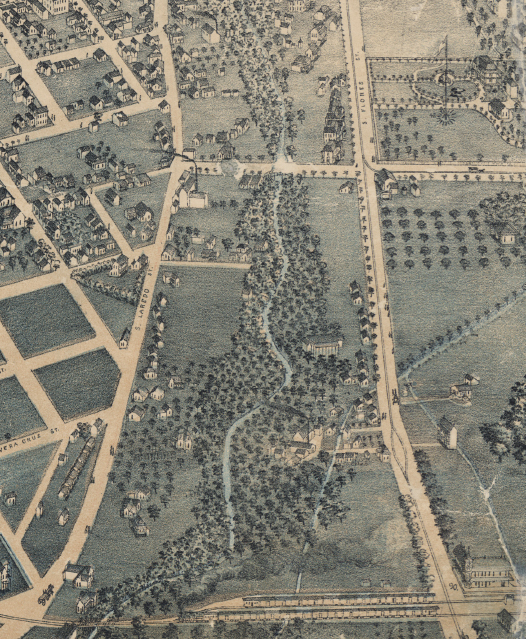 Source: Augustus Koch, “Bird’s Eye View of San Antonio, Bexar Co. Texas 1886. Looking North East.”
