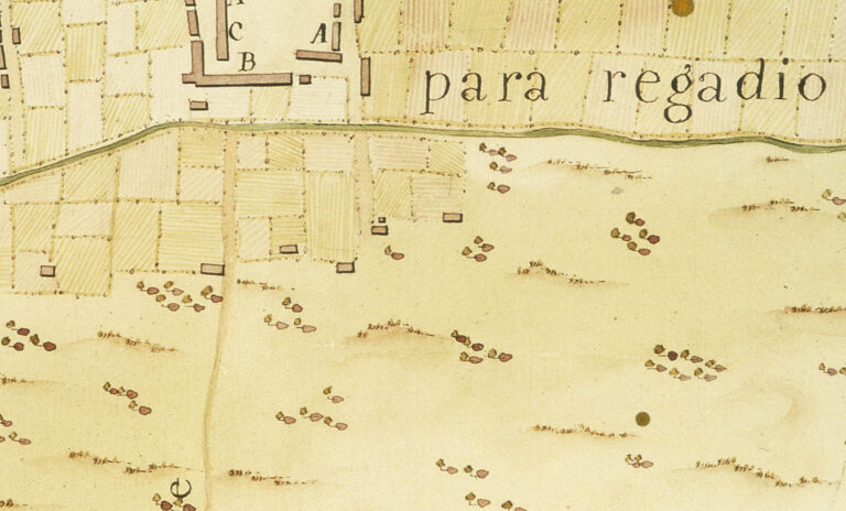 Source: "Plano de la Villa y Presidio de S. Antonio de Vejar situado en la Provincia de Tejas"; Courtesy: British Library.