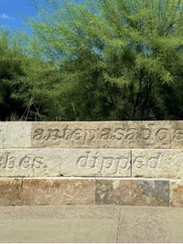 Words etched onto limestone