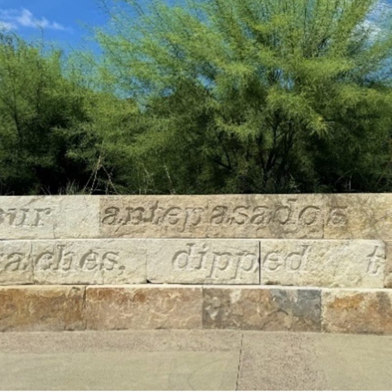 Words etched onto limestone